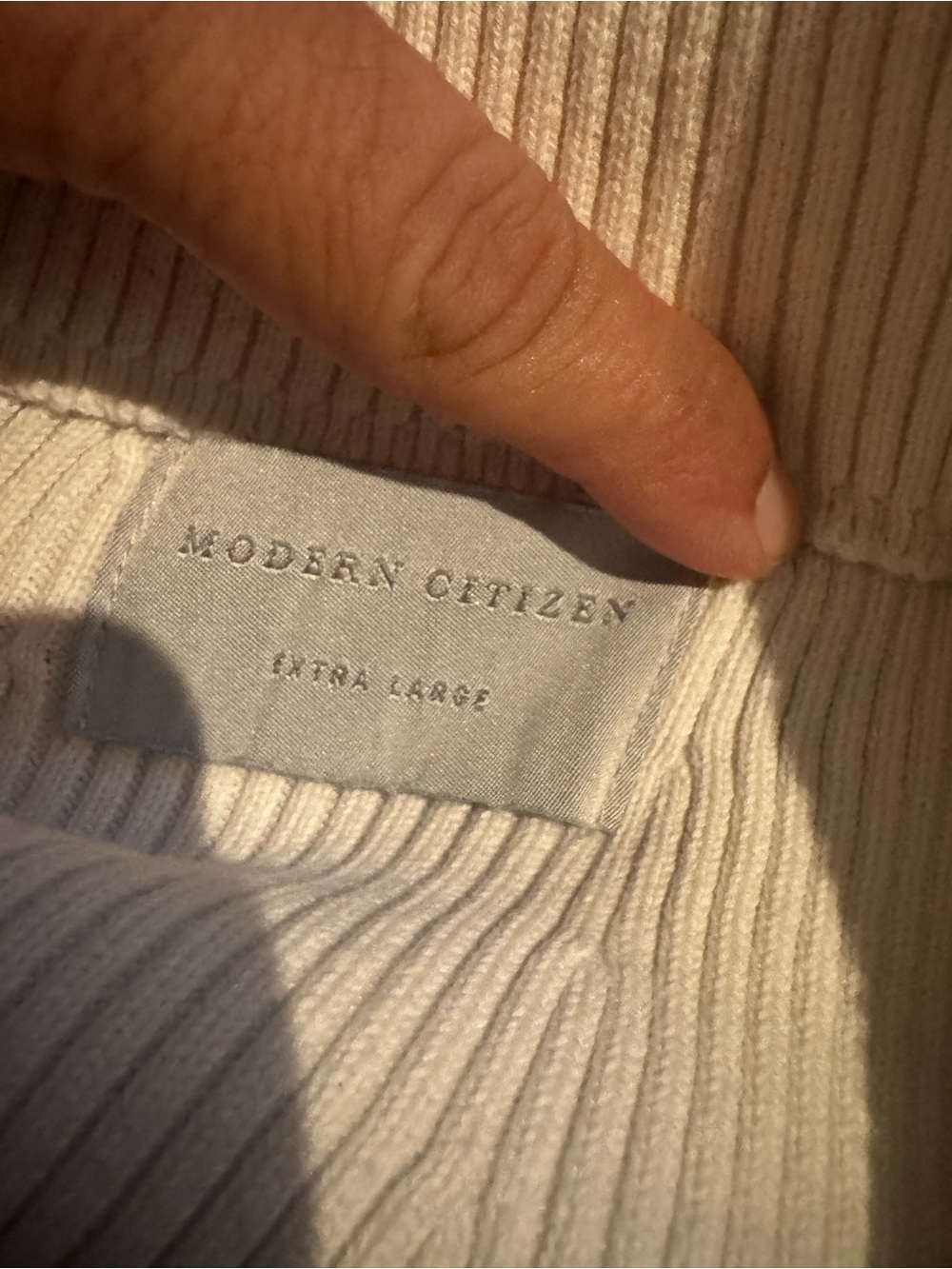 Modern Citizen Cream Ribbed Knit Skirt